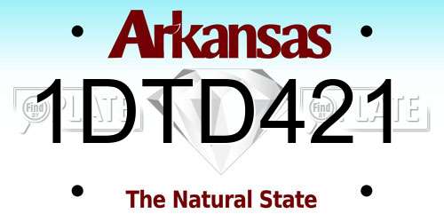 1DTD421 Arkansas License Plate