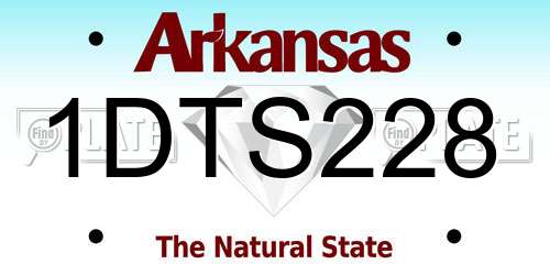 1DTS228 Arkansas License Plate