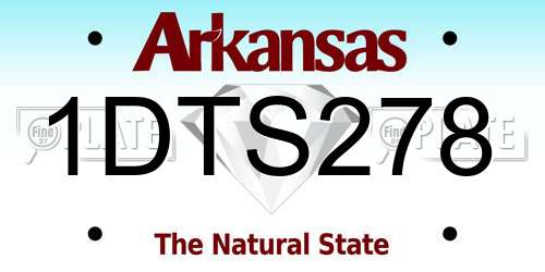 1DTS278 Arkansas License Plate
