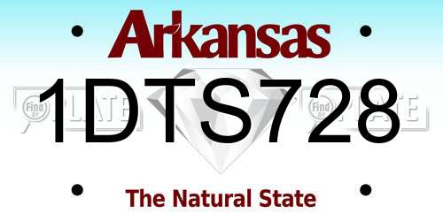 1DTS728 Arkansas License Plate