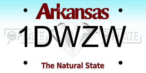 1DWZW Arkansas License Plate