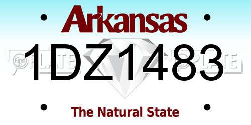 1DZ1483 Arkansas License Plate