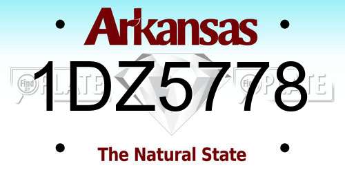 1DZ5778 Arkansas License Plate