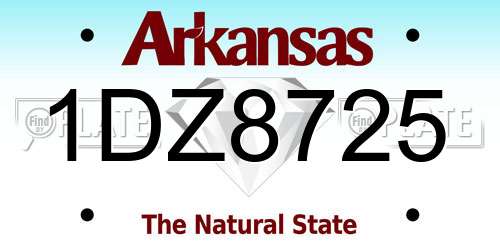 1DZ8725 Arkansas License Plate