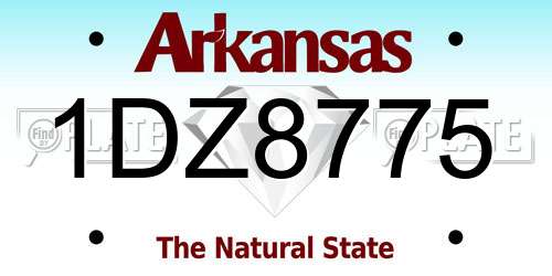 1DZ8775 Arkansas License Plate