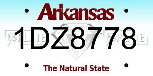 1DZ8778 Arkansas License Plate