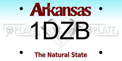 1DZB Arkansas License Plate