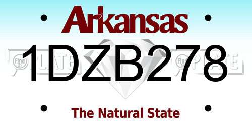 1DZB278 Arkansas License Plate