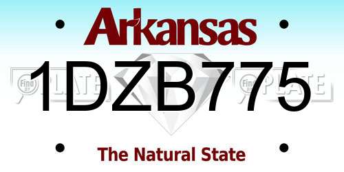 1DZB775 Arkansas License Plate