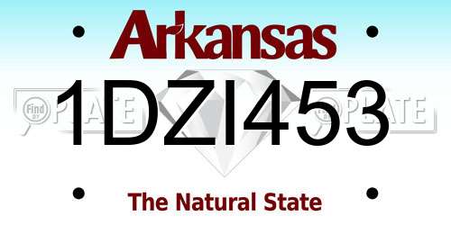 1DZI453 Arkansas License Plate