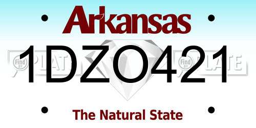 1DZO421 Arkansas License Plate