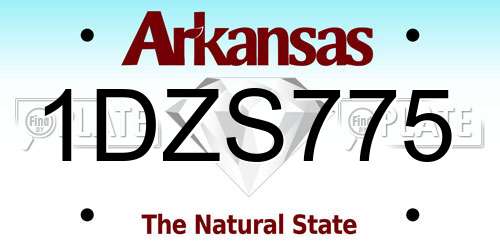 1DZS775 Arkansas License Plate