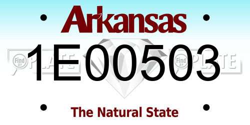 1E00503 Arkansas License Plate