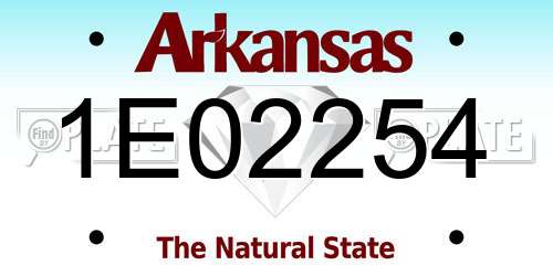1E02254 Arkansas License Plate