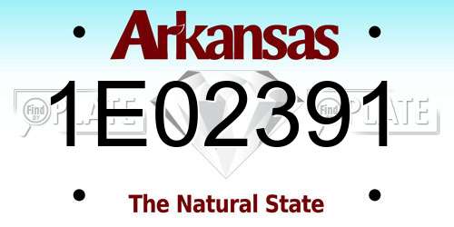 1E02391 Arkansas License Plate