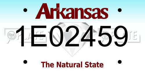 1E02459 Arkansas License Plate