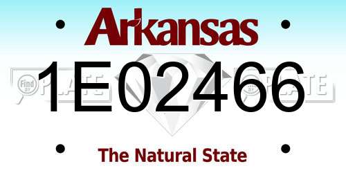 1E02466 Arkansas License Plate