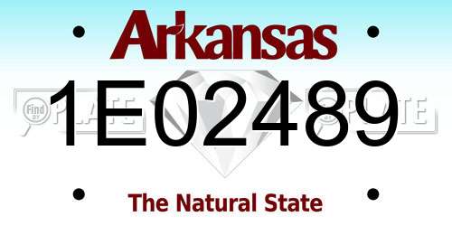 1E02489 Arkansas License Plate