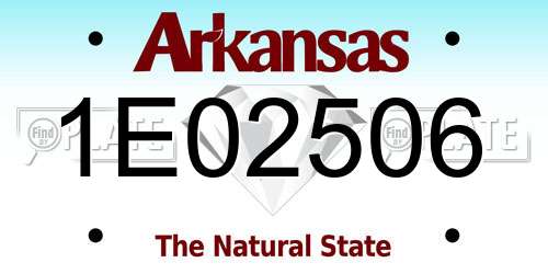 1E02506 Arkansas License Plate