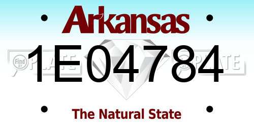 1E04784 Arkansas License Plate