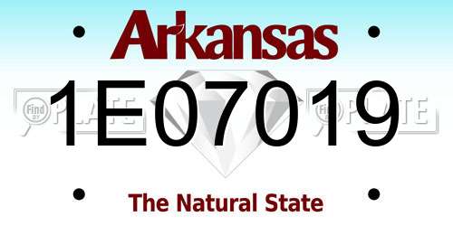 1E07019 Arkansas License Plate