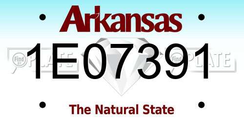 1E07391 Arkansas License Plate