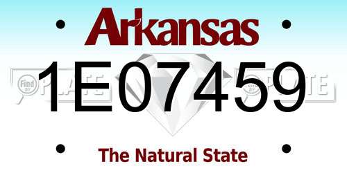 1E07459 Arkansas License Plate