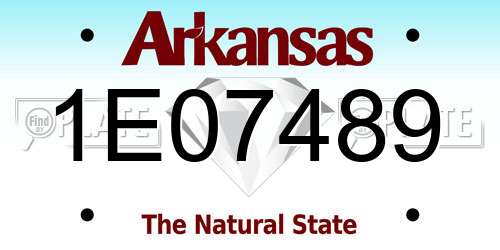 1E07489 Arkansas License Plate