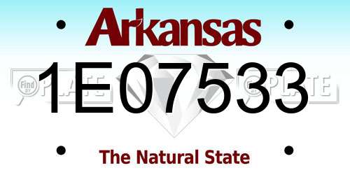 1E07533 Arkansas License Plate