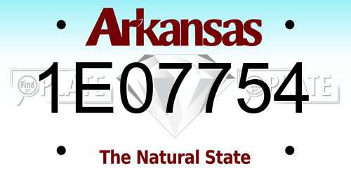 1E07754 Arkansas License Plate