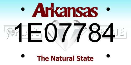 1E07784 Arkansas License Plate