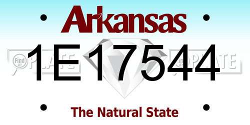 1E17544 Arkansas License Plate
