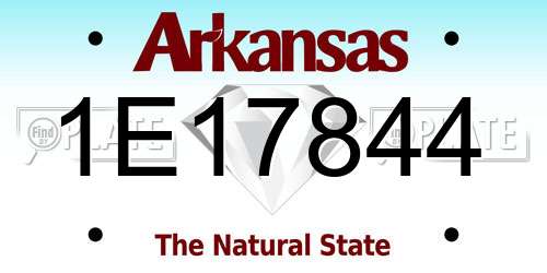 1E17844 Arkansas License Plate