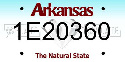 1E20360 Arkansas License Plate
