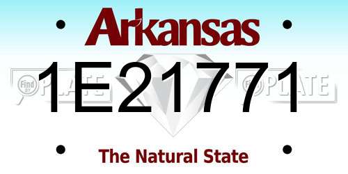 1E21771 Arkansas License Plate