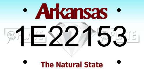 1E22153 Arkansas License Plate
