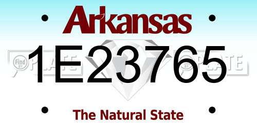 1E23765 Arkansas License Plate