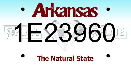 1E23960 Arkansas License Plate