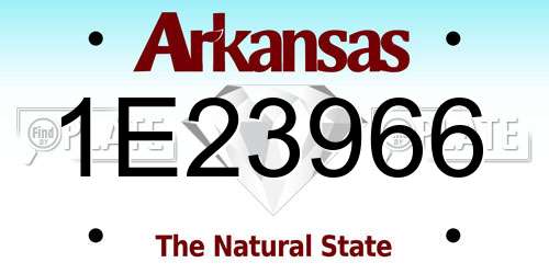 1E23966 Arkansas License Plate