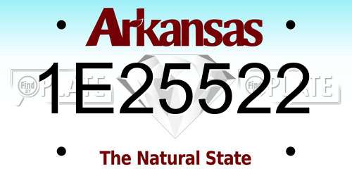1E25522 Arkansas License Plate