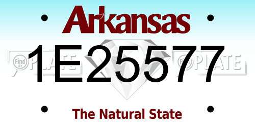 1E25577 Arkansas License Plate