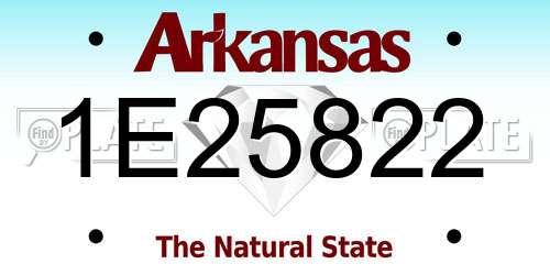 1E25822 Arkansas License Plate