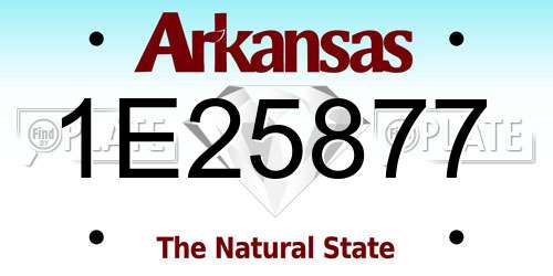 1E25877 Arkansas License Plate