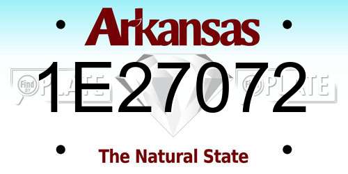 1E27072 Arkansas License Plate