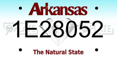 1E28052 Arkansas License Plate
