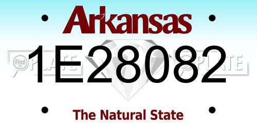 1E28082 Arkansas License Plate