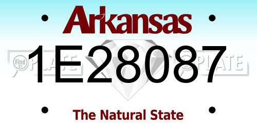 1E28087 Arkansas License Plate