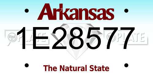 1E28577 Arkansas License Plate