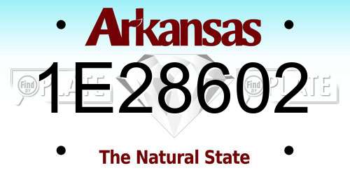 1E28602 Arkansas License Plate