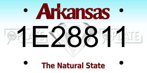 1E28811 Arkansas License Plate